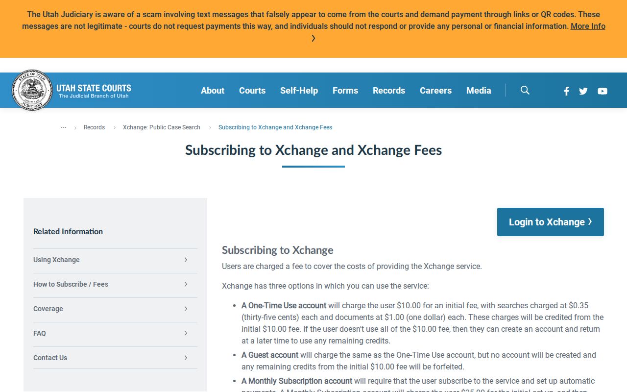 Daggett County court docket Xchange access