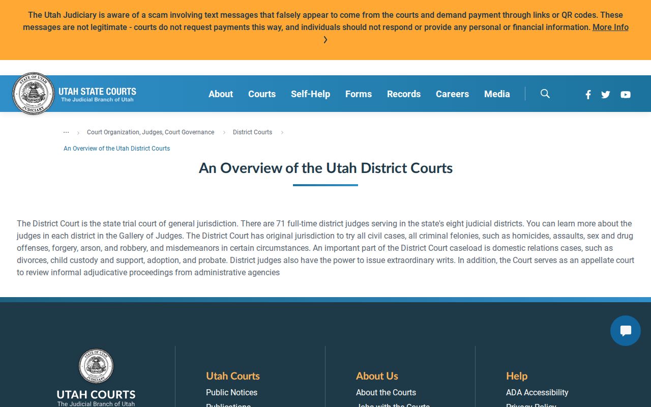 Daggett County criminal docket District Court jurisdiction overview